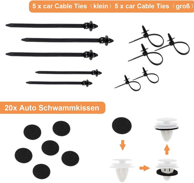 Detalle de Ginsco Kfz-Werkzeug-Set 716-teilig: Universal Befestigungsclips für Verkleidungen, Stoßstangen & mehr
