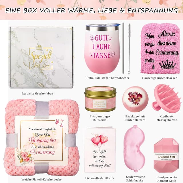 Detalle 2 de TUZELIYA Geschenkset Rosa Mutmacher