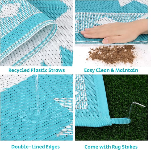 Thumbnail 3 de HEBE Outdoor Rug 8'x10' Waterproof Patio Mat