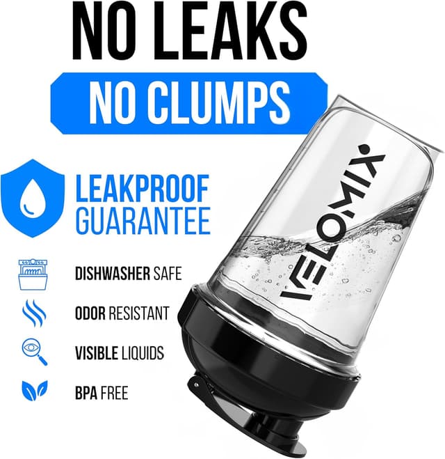 Detalle de VELOMIX 20 oz Protein Shaker Bottle 🥤