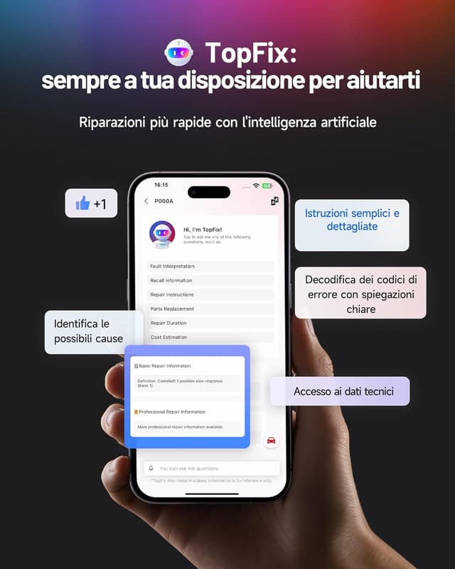Detalle 2 de TOPDON TopScan Master Diagnosi Auto OBD2 Bluetooth con CAN FD/DoIP e accesso SGW per iOS e Android