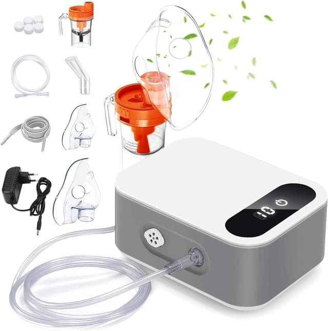 Detalle de Mldnld nebuliser machine for adults, with 2 masks & mouthpiece – portable home travel inhaler