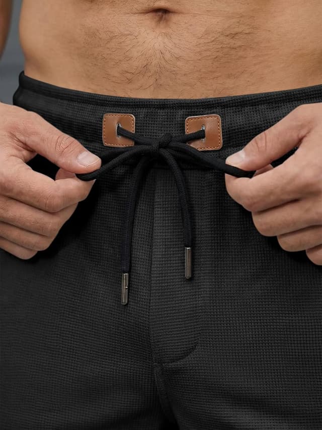 Detalle de JMIERR Men’s Casual Waffle Knit Shorts (5" or 7") with Elastic Drawstring Waist & Pockets