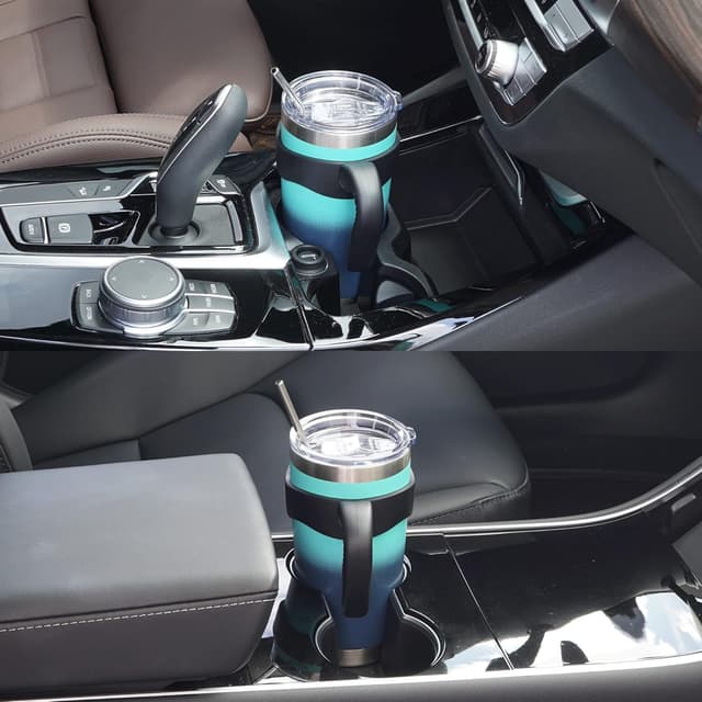 Thumbnail 6 de WETOWETO 20oz Insulated Stainless Steel Tumbler with 2 Lids and 2 Straws (Vacuum Leak-Proof Travel Mug, Green-Blue Gradient)