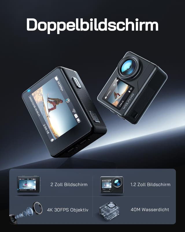 Detalle 2 de WOLFANG GA120 Action Cam 4K 20 MP