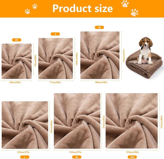Detalle 2 de Maidewow Brown waterproof dog blanket (reversible, leakproof) for couch & bed