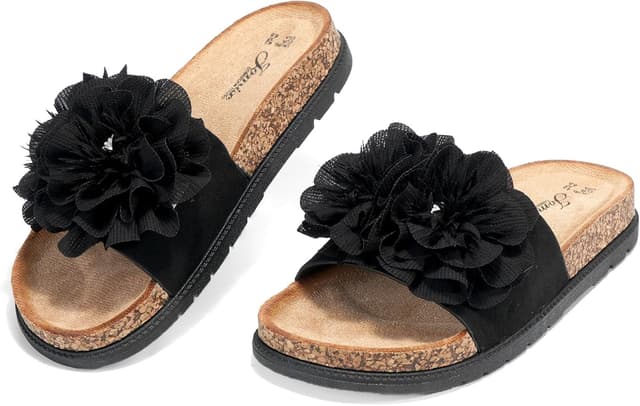 Thumbnail 6 de JOMIX ciabatte da donna estive bio con suola in sughero e fiore decorativo