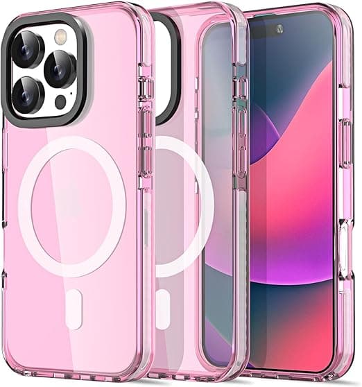 Detalle de AICase Funda Rosa Neón para iPhone 16 Pro con MagSafe