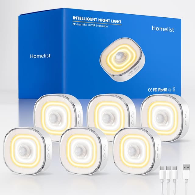 Detalle de Homelist 68-LED COB Nachtlicht 6er-Set