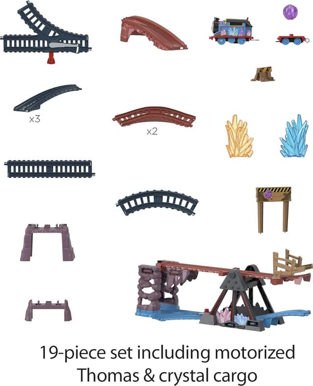 Thumbnail 6 de Thomas & Friends Motorized Toy Train Set Crystal Caves Adventure with Thomas, Tipping Bridge & 8 Ft of Track (Ages 3+)