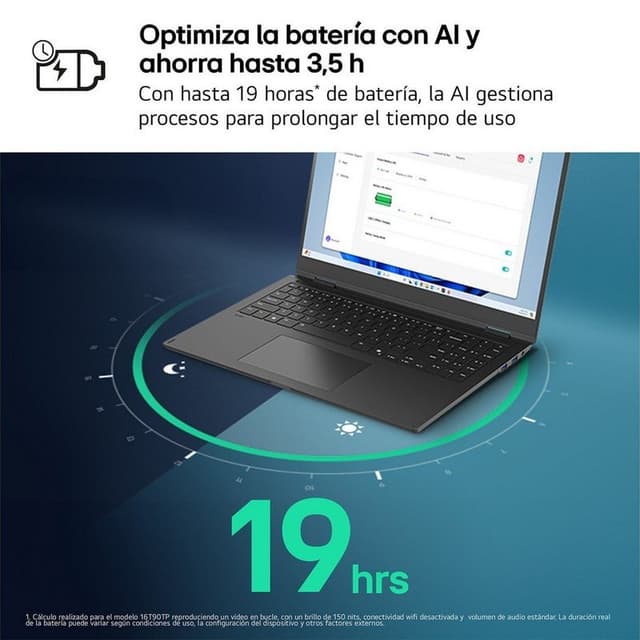 Detalle de LG Gram Pro 2-en-1 16T90TP-K (16") con Intel Core Ultra 7, 32GB, 1TB SSD, OLED táctil y stylus