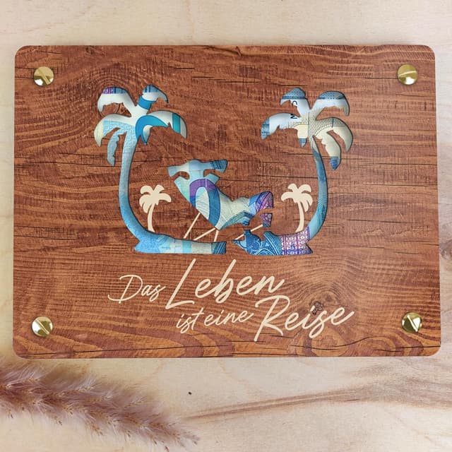 Thumbnail 4 de Reisegutschein XL Geldgeschenk aus Holz 20x15 cm