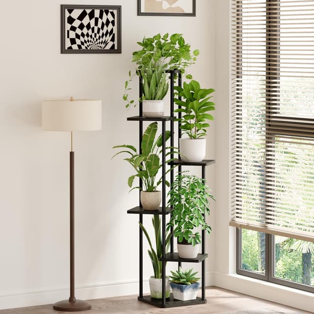 Detalle 2 de Bamworld 6 Tier Tall Metal Plant Stand for Indoor Plants