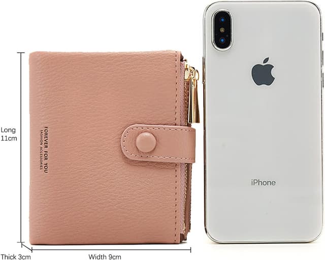 Detalle 1 de LZSXDWXY Damen-Geldbörse aus PU-Leder, kleine Kartenbörse mit Reißverschluss