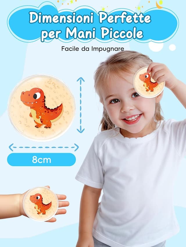 Detalle de Comfytemp set da 6 borse del ghiaccio riutilizzabili per bambini con impacchi caldi e freddi a tema dinosauro