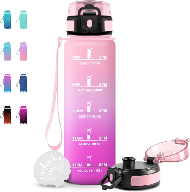 Detalle de JAPORIA gourde sport 1 L avec marqueur de temps et filtre