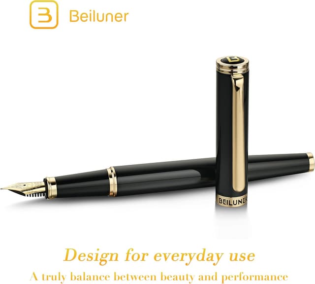 Detalle de BEILUNER Luxury Fountain Pen, 24K nib