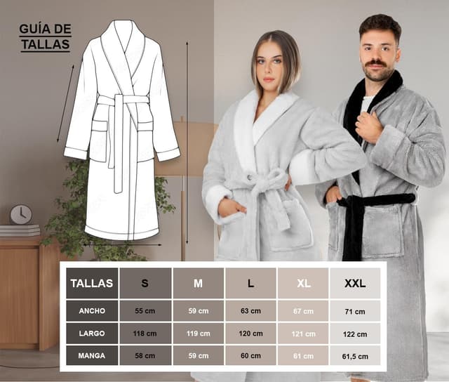 Thumbnail 2 de LEBENGOOD Bata Mujer Invierno Microfibra 100%