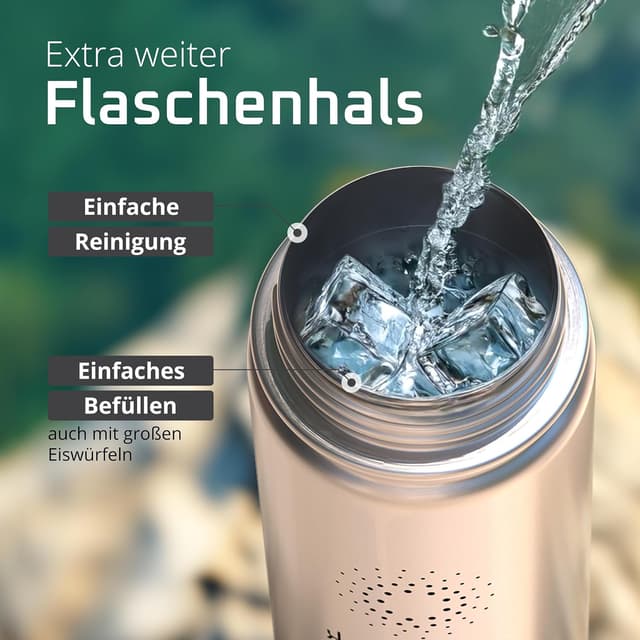 Detalle de Trinkflasche Edelstahl ACTIVE FLASK von ACTIVE FLASK mit Strohhalm-Verschluss (BPA-frei, auslaufsicher)