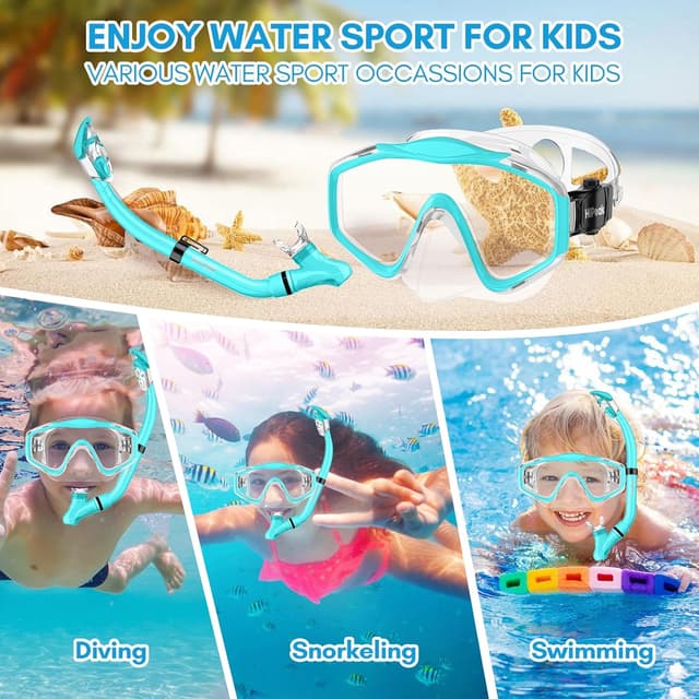 Thumbnail 6 de HiiPeak Kids Snorkel Set Dry Top Mask