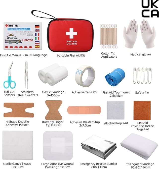Detalle 2 de HONYAO First Aid Kit 90 pcs travel compact bag 🩹