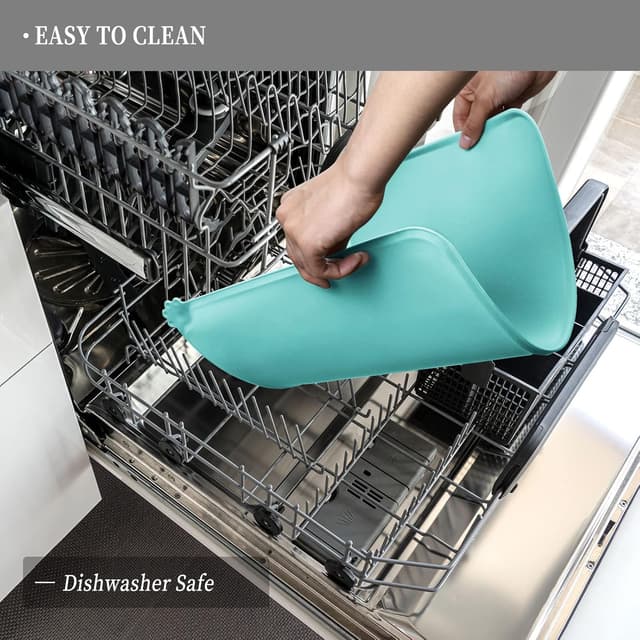 Detalle de Reopet Silikon-Futtermatten für Hunde und Katzen – wasserdichte Napfunterlagen mit erhöhten Rändern