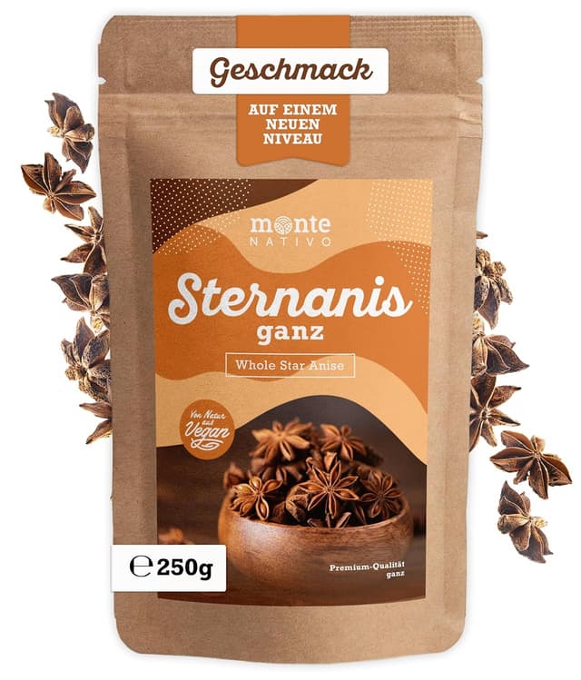 Detalle de Sternanis ganz Monte Nativo (250 g) – Star Anise zum Kochen, Backen & Würzen