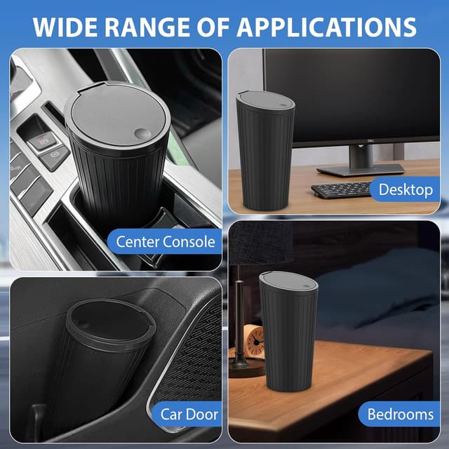 Thumbnail 6 de Gigmeta Cestino per auto con coperchio: mini portarifiuti da inserire nel portabicchieri