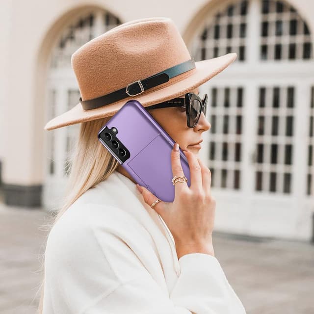 Thumbnail 6 de Coolden Samsung Galaxy S22 Wallet Case (Grey Purple) – card holder, shockproof hybrid protection