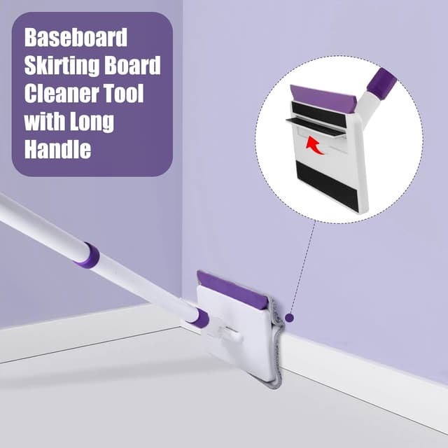 Thumbnail 2 de 60" Extendable Baseboard Cleaner Tool with 5 Pads 🧹