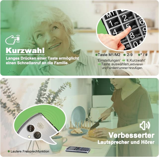 Detalle de artfone A400 4G Seniorenhandy ohne Vertrag – Großtasten, SOS-Notruftaste & 4G-VoLTE