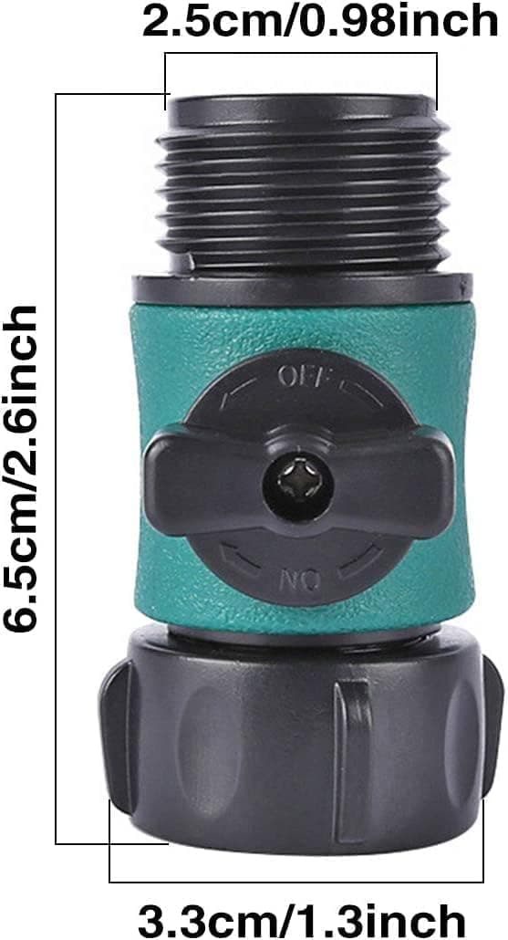 Detalle 2 de Confezione da 4 valvole di intercettazione per tubo da giardino ABS con filetto 3/4