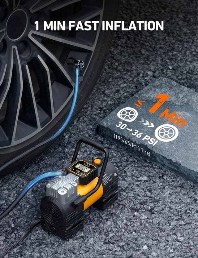 Detalle de AstroAI Tire Inflator 150 PSI portable pump