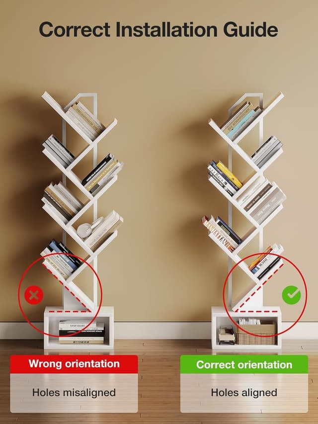 Detalle de Coleshome Tree bookshelf 6-tier bookcase