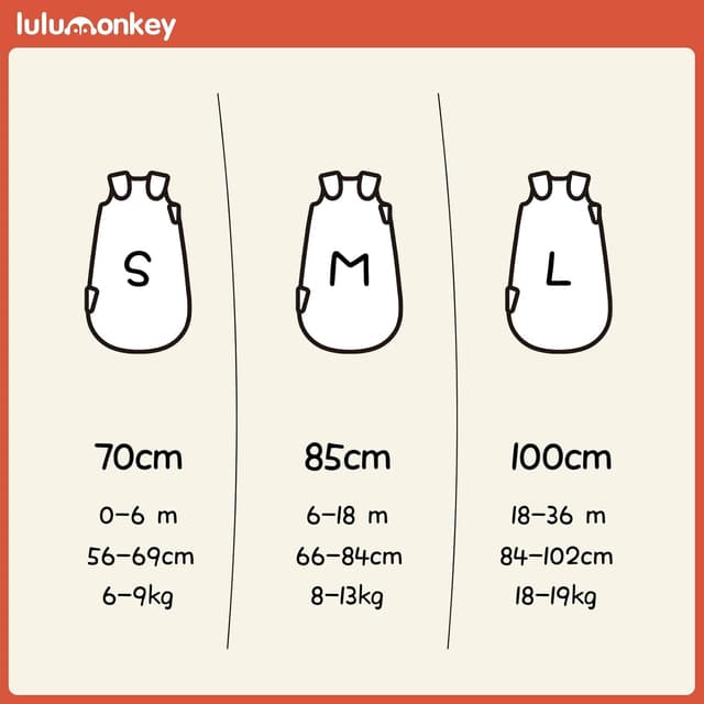 Detalle de LULUMONKEY Baby Summer Sleeping Bag 2 Pack (0.5 TOG Cotton) – Newborn to Toddler Wearable Blanket
