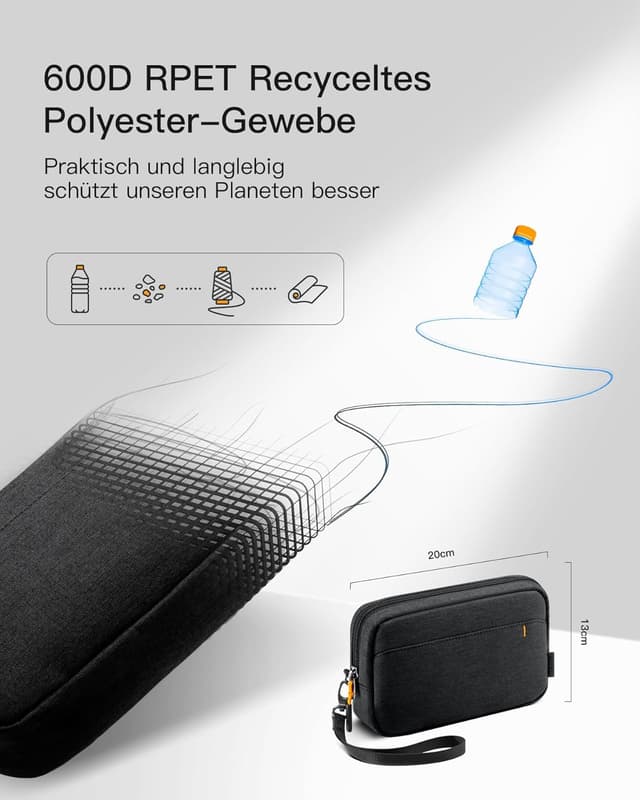 Detalle 2 de Inateck Kabeltasche 20×13×6 cm Organizer