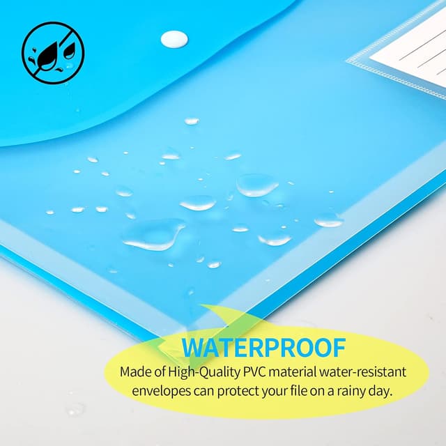 Detalle 2 de TOOELMON A4 plastic wallets 12 pack