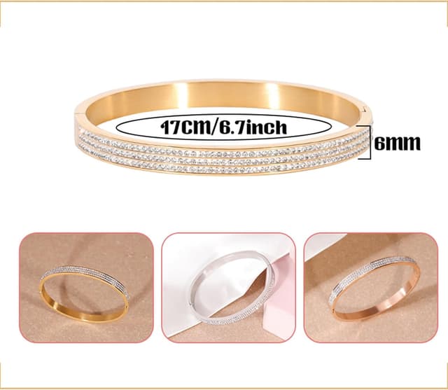 Detalle de MILAKOO 4mm oval cuff bangle bracelet