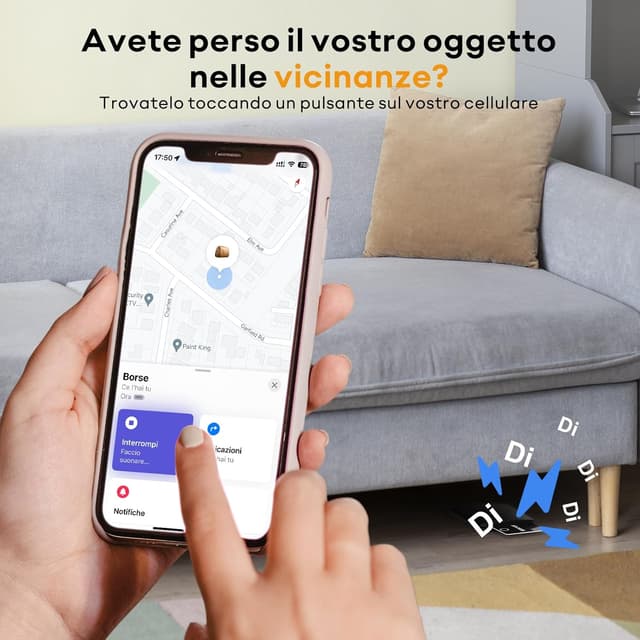 Detalle 2 de ATUVOS Air Tag Card ricaricabile da 1,6 mm: tracker Bluetooth per portafoglio compatibile con l’app Dov’è (solo iOS)