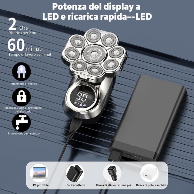 Thumbnail 4 de Wandefol 9D Rasoio impermeabile IPX7 9 teste