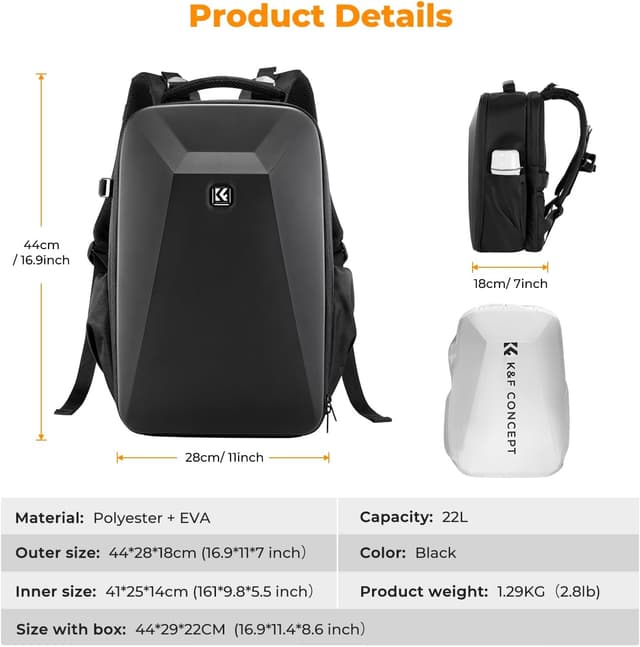 Thumbnail 6 de K&F Concept Mochila para cámara 44x28x18cm