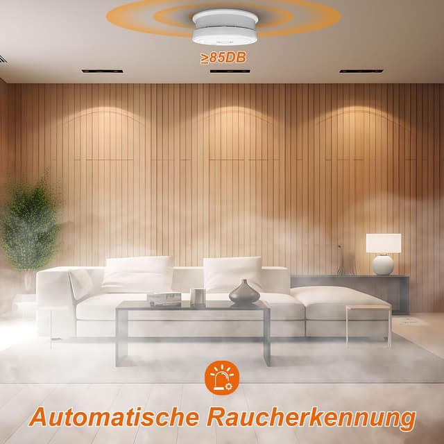 Detalle 1 de Rauchmelder mit Magnetbefestigung & 10-Jahre-Lebensdauer (photoelektrisch, 1 Stück)