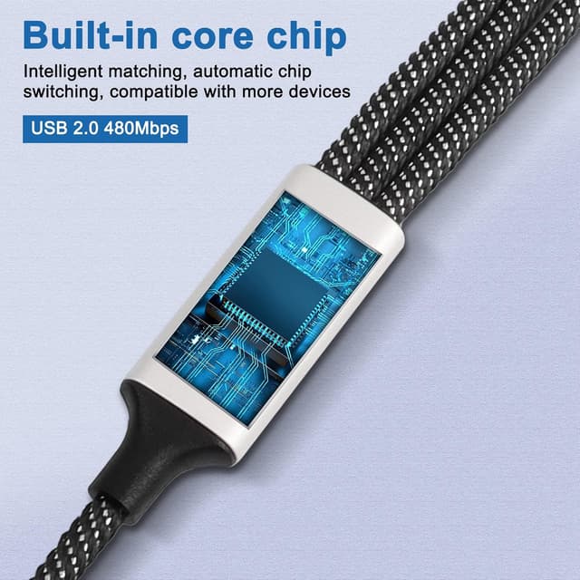 Detalle de MEIRIYFA USB-Splitter 3 in 1 OTG 480 Mbps