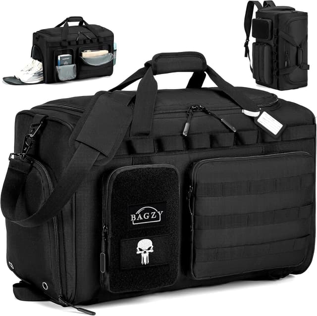 Detalle de BAGZY Sac de sport homme 50L imperméable avec compartiment chaussures et sec/humide, 55x35x25 cm