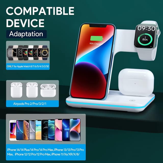Detalle 2 de 3 in 1 Wireless Charging Station