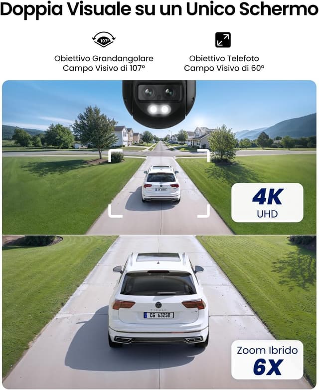 Detalle de Reolink 4K PTZ Wi‑Fi esterna a doppio obiettivo TrackMix (355°/90°, zoom ibrido 6X)