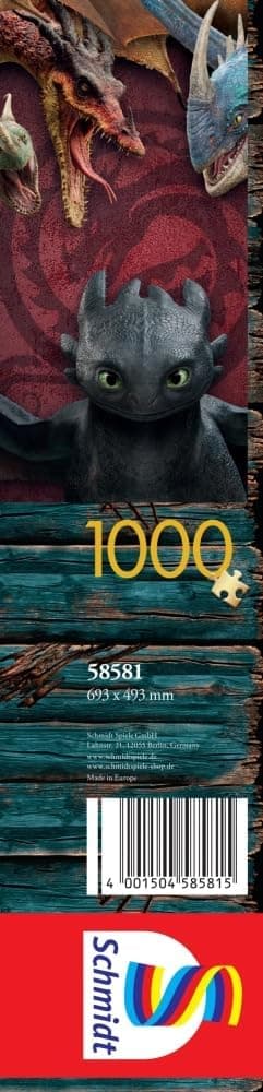 Detalle de Puzzle 1000 pièces Schmidt Spiele 58581 en forme de dragons – Toute simplicité, Dragons are Real