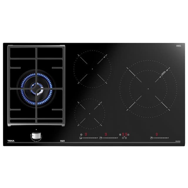 Detalle 2 de Teka JZC 94313 ABN Hybrid: placa mixta gas + inducción de 90 cm negra