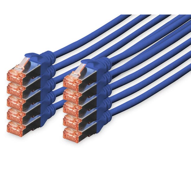 Detalle de Digitus Cable de Red S-FTP Cat. 6 LSZH 0.5m Azul 10 Uts