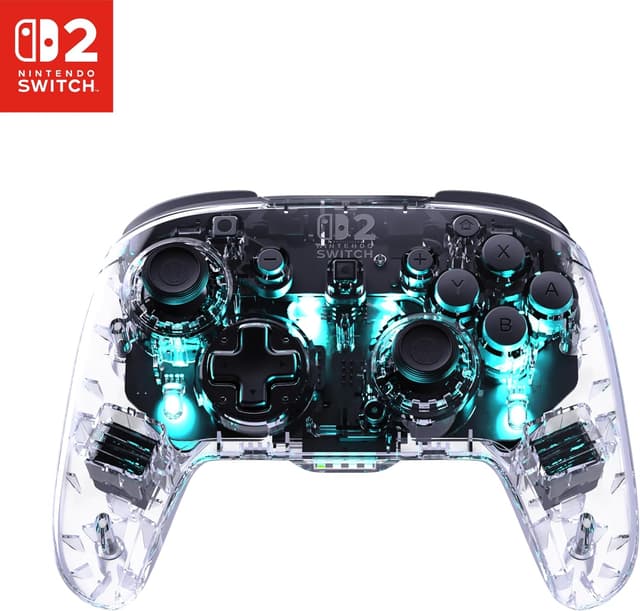 Detalle de Turtle Beach Afterglow Chiaro Controller wireless RGB per Nintendo Switch 2 con levette TMR e GameChat
